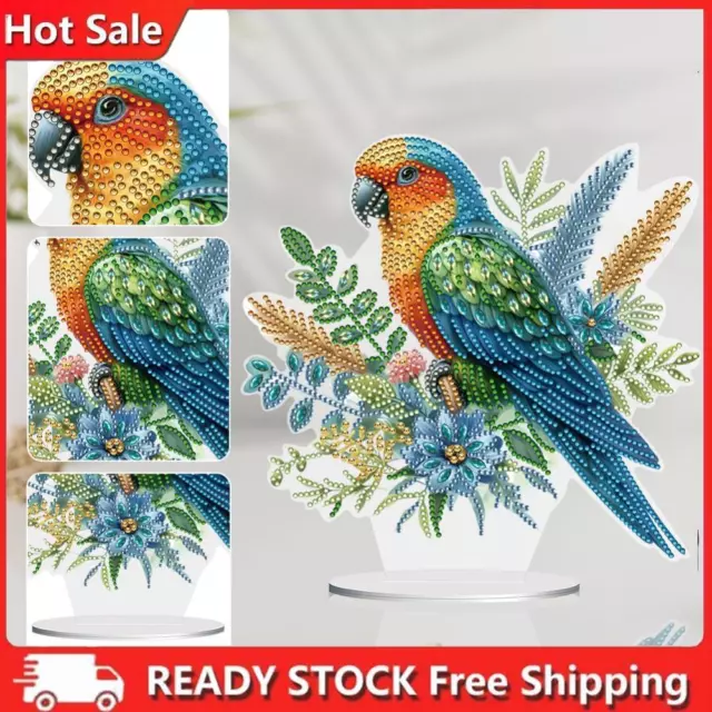 Parrot Desktop Diamond Art Kits Handmade Special Shape Acrylic for Home Decor