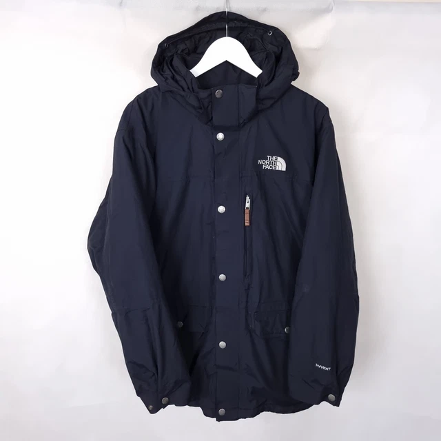 THE NORTH FACE Hyvent Parka Coat Mens M Waterproof Insulated  Black Mid Length
