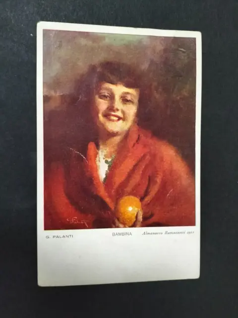 G. Palanti Bambina Almanacco Ramazzotti 1923 Viaggiata Amaro Felsina Milano