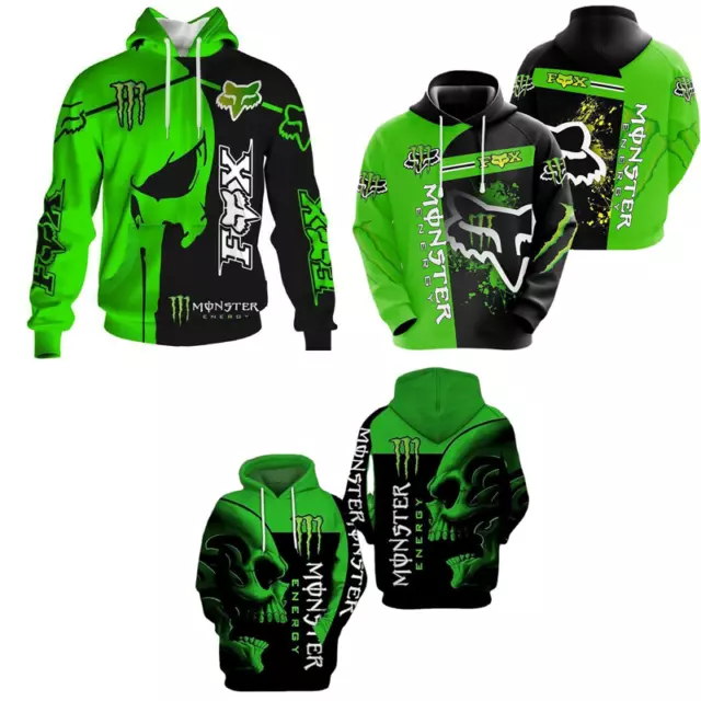 Herren Sweatshirt mit Kapuze Monster Energy MotoGP Print Hoodie 2024