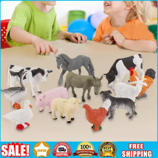 12pcs Farm Animals Educational Learning Toy Decorative Gifts for Children Kids _