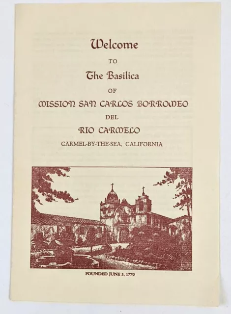 1970s Mission San Carlos Borromeo Basilica Carmel by the Sea CA VTG Pamphlet