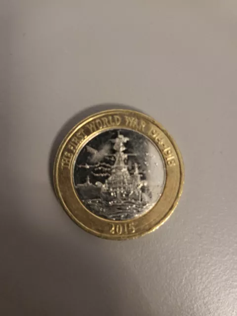 £2 Two Pound Coin 2015 RARE FLAG ERROR First World War Royal Navy HMS Belfast