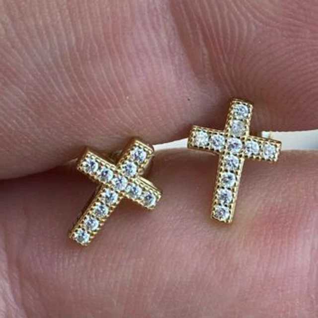 Naava Orecchini Da Uomo In Oro Bianco 9K Con Diamante - Foto 6