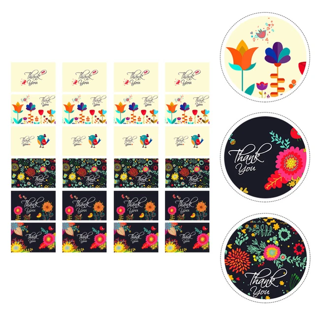 Set Di 48 Biglietti Di Ringraziamento Con Buste, Formato A6, Con Scritta 'Dank' In Lamina Dorata, Carta 250 G/m², Interni Vuoti - 2
