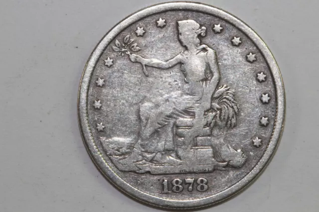 1878-S Trade Silver Dollar Grade Very Good (TRD125)