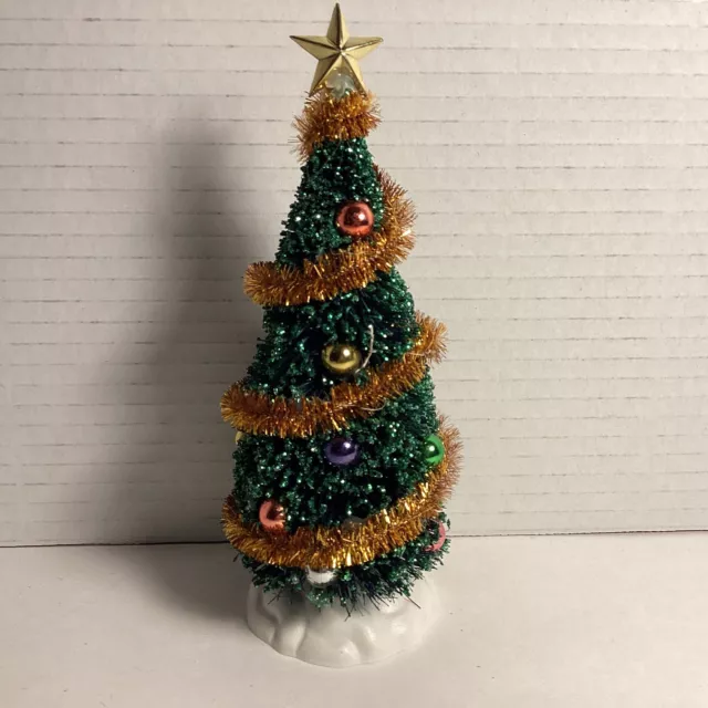 Lemax Christmas Village Decorated Tinsel Star Tree Figure Accessory Glitter