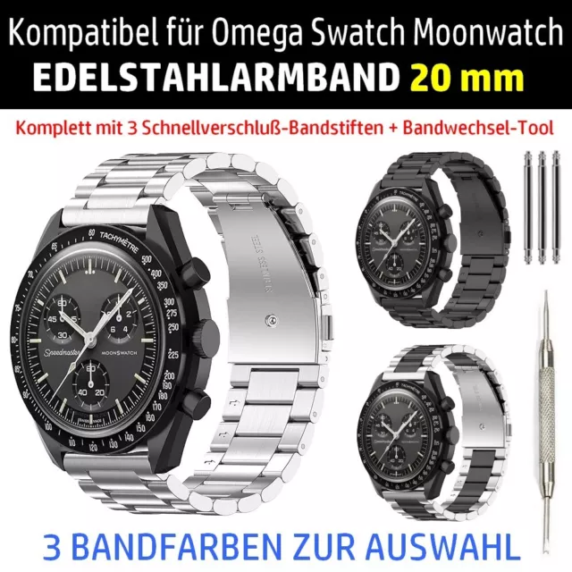 Armband kompatibel für ✅ OMEGA X SWATCH MOONSWATCH Uhr, Speedmaster MOONWATCH