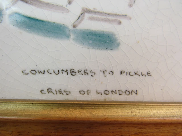 Vintage English Tile 6x6 Cries Of London Ceramic COWCUMBERS TO PICKLE 3