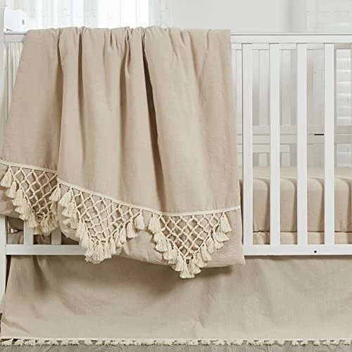 Gender Neutral Boho Bohemian Baby Girl Boy Nursery Crib Bedding Set 3 Pieces