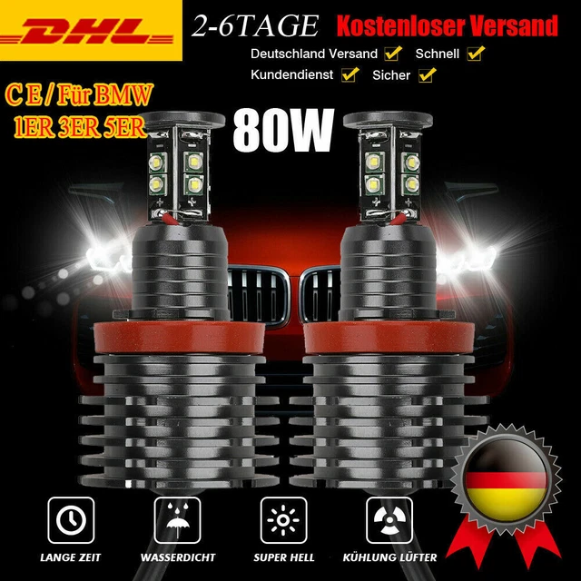 2 pz H8 LED Angel Eyes luce di posizione per BMW Serie 3 E90 E91 E92 E60 E61 E71 E70 DE