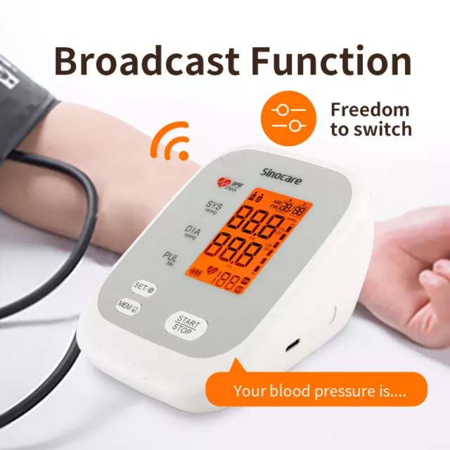 SINOCARE Monitor de presión arterial Tensiómetro de doble uso y pulsómetro 2