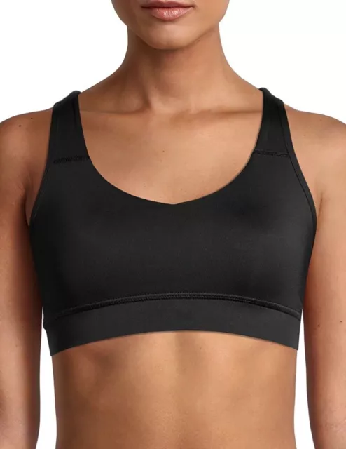 Avia, Intimates & Sleepwear, Avia Womens Medium Impact Strappy Sports Bra  Size L Black Gray Leopard Print