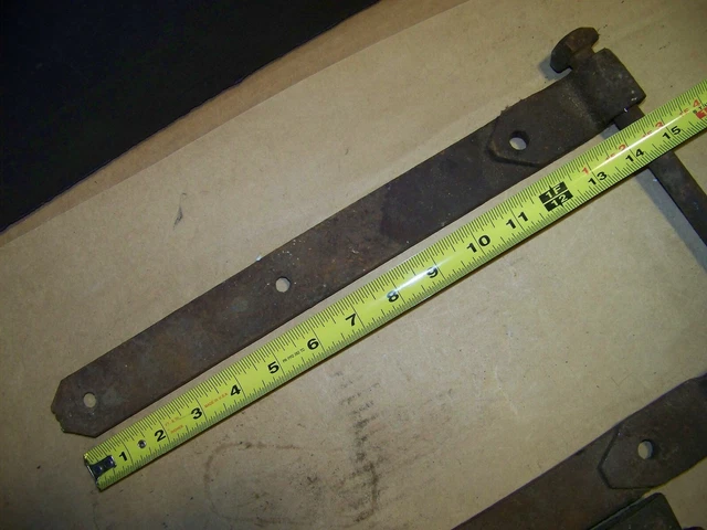 Primitive Antique Hand Forged Iron Barn Door Strap Hinge Gate Architectural Lot 5
