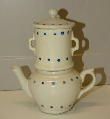 *Dinette Jolie Ancienne Petite Cafetiere & Son Filtre Ceramique Vintage Jouet  D