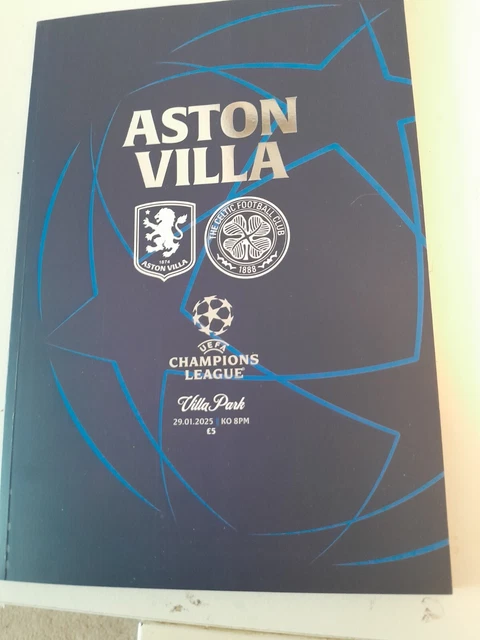 ASTON VILLA VS celtic programme 2025 £5.00 - PicClick UK