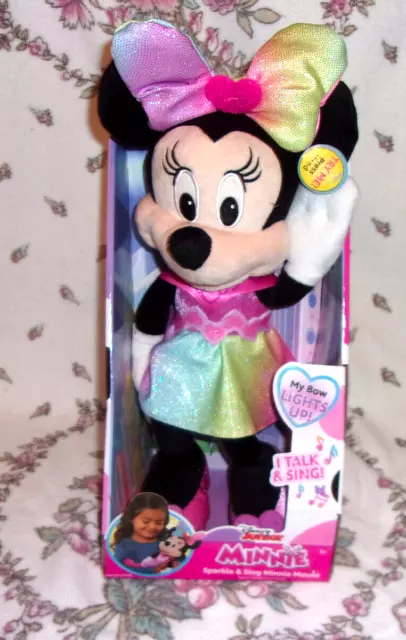 NEW Disney Junior 2023 Sparkle & Sing Minnie Mouse Lignts Talks Sings