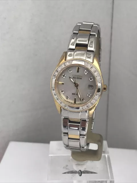 Citizen Ladies Eco Drive REGENT DIAMOND Two Tone S/S Bracelet Watch EW1824-57D