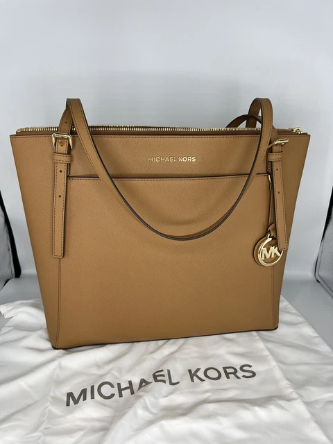 Michael Kors Large Jet Set Voyager East West Saffiano Leather Tote NWT Dust Bag