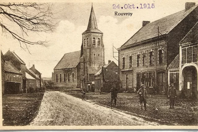 16860 Ak CPA Rouvroy Église'Eglise Allemand Soldats Militaire Chemin Rue À 1915