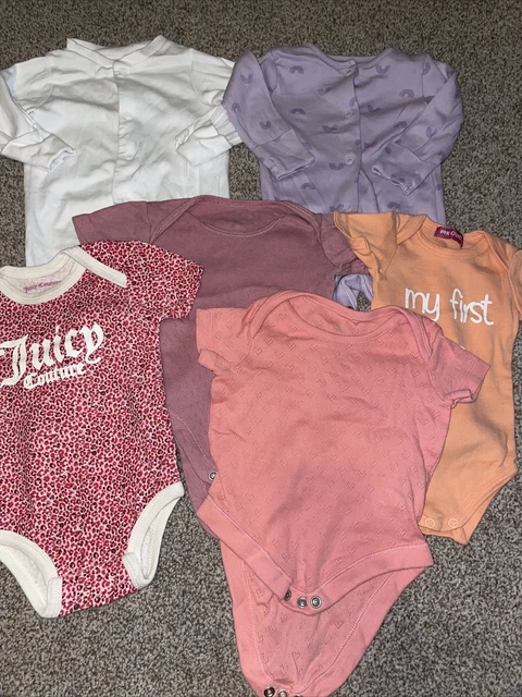 baby girl 0-3 months 6 piece bundle bodysuits and sleepsuits