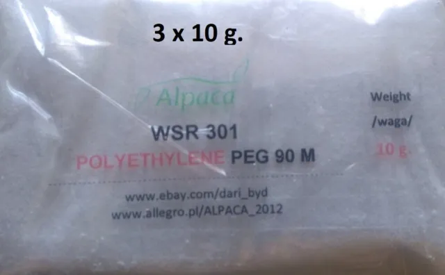 Polyox Polyethylene PEG 90m - WSR 301 - 3 x 10 grams