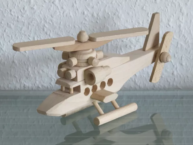 Hubschrauber Helikopter Transporthubschrauber HANDARBEIT NEU GROSS Modell Holz