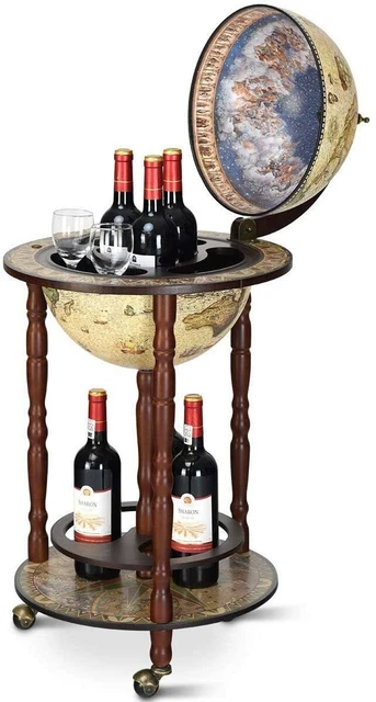 Minibar Globo Terráqueo Diseño Retro Estante del Vino Cóctel Whisky Bar Carrito