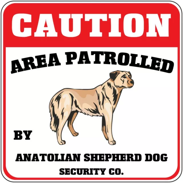 Crossing Sign Caution Area Patrolled Anatolian Shepherd Dog Security Cross Xing