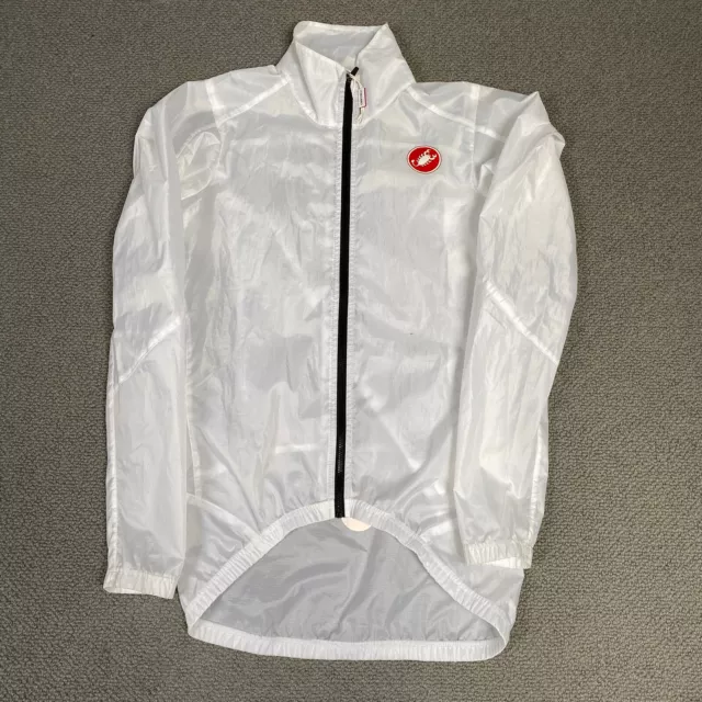 CASTELLI Jacket Men’s Small White Zip Up Cycling Clothing Cycle Wear Long Sleeve