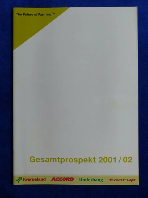 0775) Kverneland Programm 2002 Accord Taarup Ernte - Prospekt Brochure 11.2001