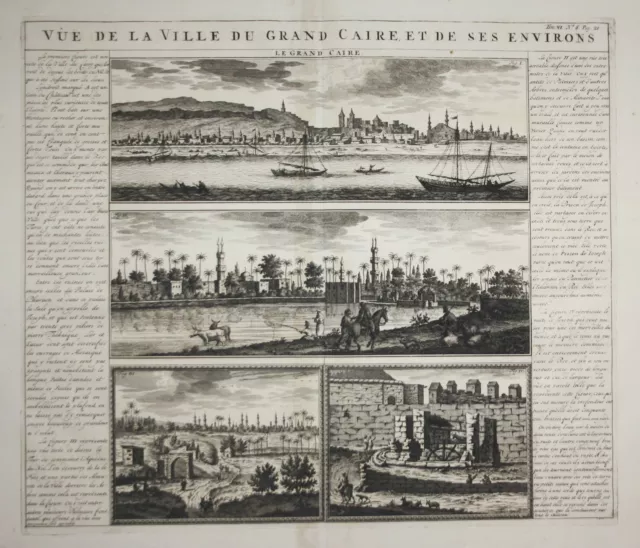 Cairo Kairo Egypt Ägypten Ansicht view engraving Kupferstich Chatelain 1720