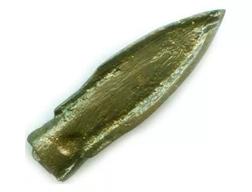 Ancienne broche épingle à revers plaque arbalète bronze 300 av. J.-C. pointe flèche épingle états belligérants