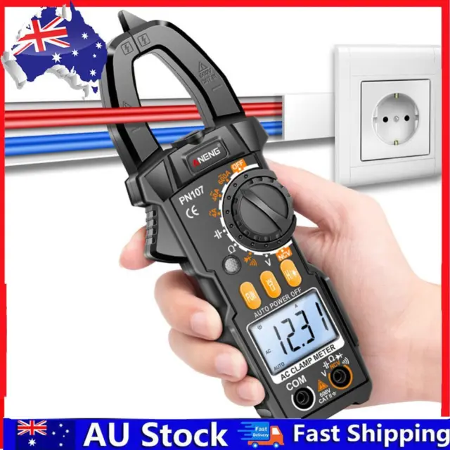 Digital Clamp Meter Data Hold Flashlight 600A AC Current Tester Electrical Tools