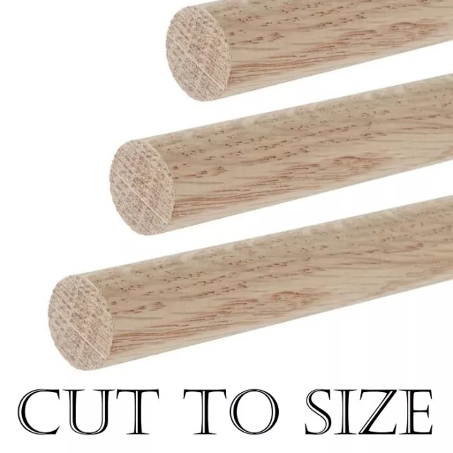 Oak Dowels - 9mm, 12mm, 18mm diameter and all lengths available: 30mm up to 2.4m