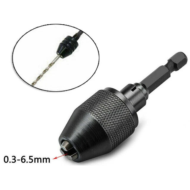 0.3-3.6mm Drill Chuck 1/4" Adapter Bit Black Driver For Power Tools Hex