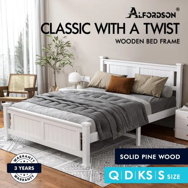 ALFORDSON Bed Frame Queen Double King Single Size Wooden Mattress Base Arne