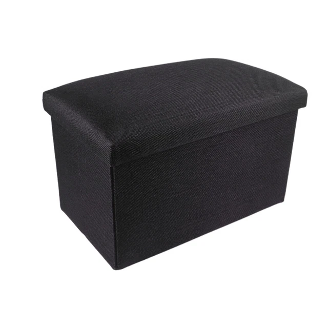 Pouf con conservazione lino sgabello portaoggetti vano portaoggetti pieghevole