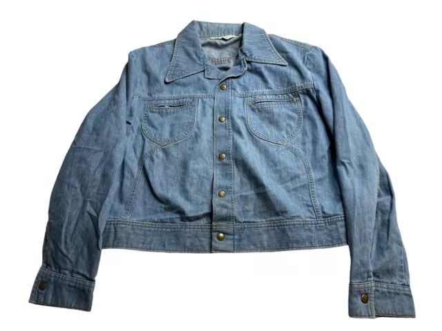 VTG 70s LEE SET Denim Jean Jacket Coat Shirt Western Rockabilly MEDIUM