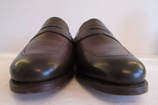 Men's Allen Edmonds Lake Forest Burnished Dark Brown Penny Loafers Size 10 EEE