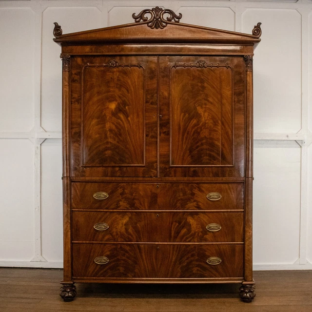 19Th Century Mahogany Linen Press Rwi7688