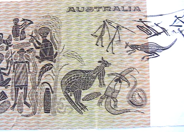 1972-83 Australia 1 Dollar VF  Aboriginal Art Currency Paper Money Banknote p-42