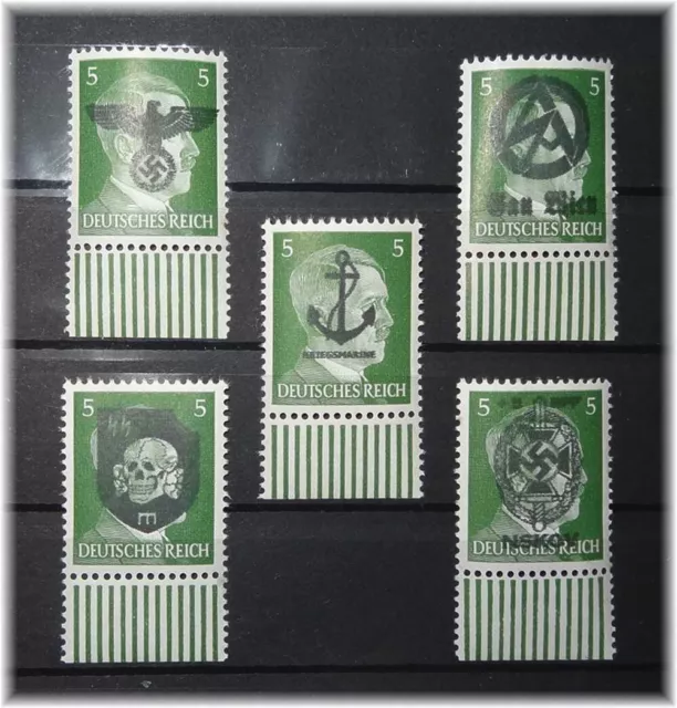 #SK22 Germany 3rd Reich VERY RARE 5x Overprints Adolf Hitler all edge 784 MNH **