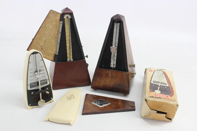 3 x Assorted Vintage METRONOME Inc Maelzel, Wittner Taktell Piccolo Etc