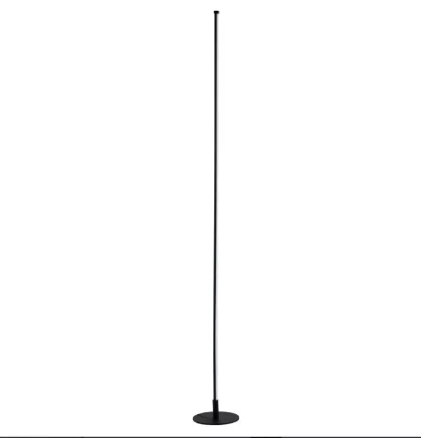 Happy Homewares Modern Sleek Stick Style LED Floor Lamp With Foot Dimmer, Black