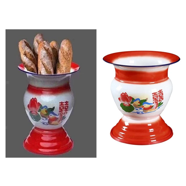Beauty Chinese Traditional Enamel Fruit Basket Container Fruit Vegetable Holders