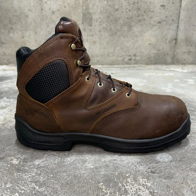 RED WING WORK Boots 4421 Men’s 13 Brown Leather Metguard Safety Toe