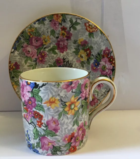 Vintage Lord Nelson  * Marina Floral Chintz Demitasse Cup And Saucer