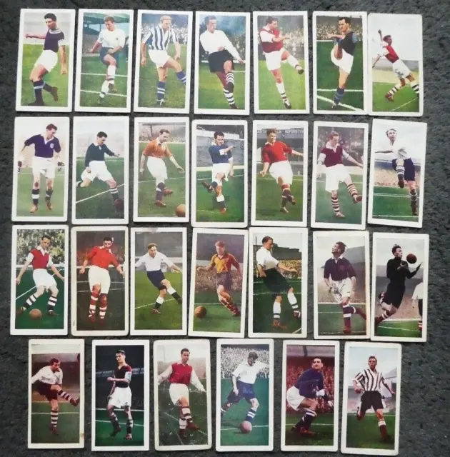 Lot of 20+ Chix Famous Footballers No.2 & 3 Series Cards 1950s - Extremely Poor