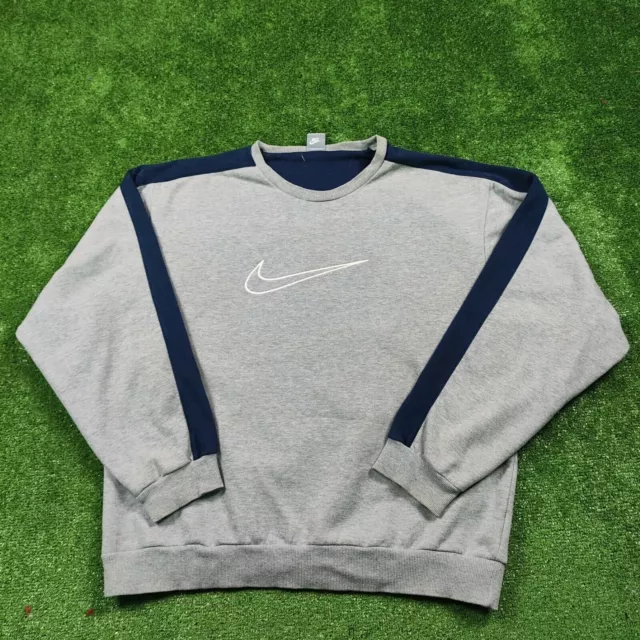 Felpa Nike vintage per adulti XXL Center SWOOSH grigia Casual anni '90...